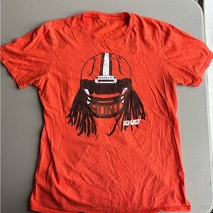 Cleveland Browns tshirts. Orange (size unknown), brown (large), grey (medium)
